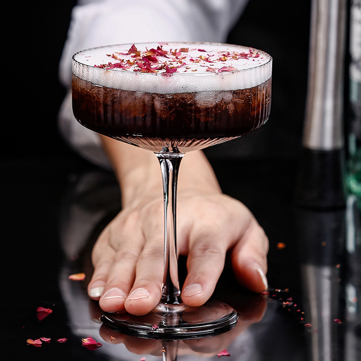 直紋寬口淺碟杯 275ml_2