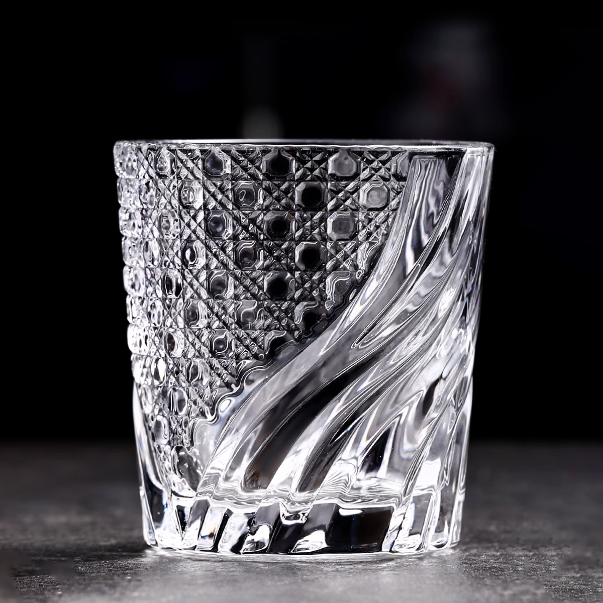 波浪格紋威士忌杯 270ml_3