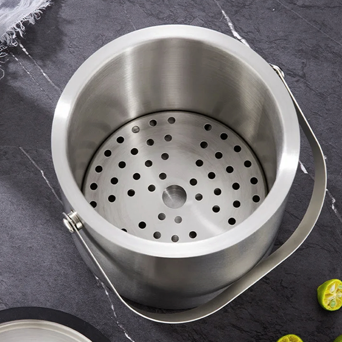 雙層不鏽鋼冰塊桶