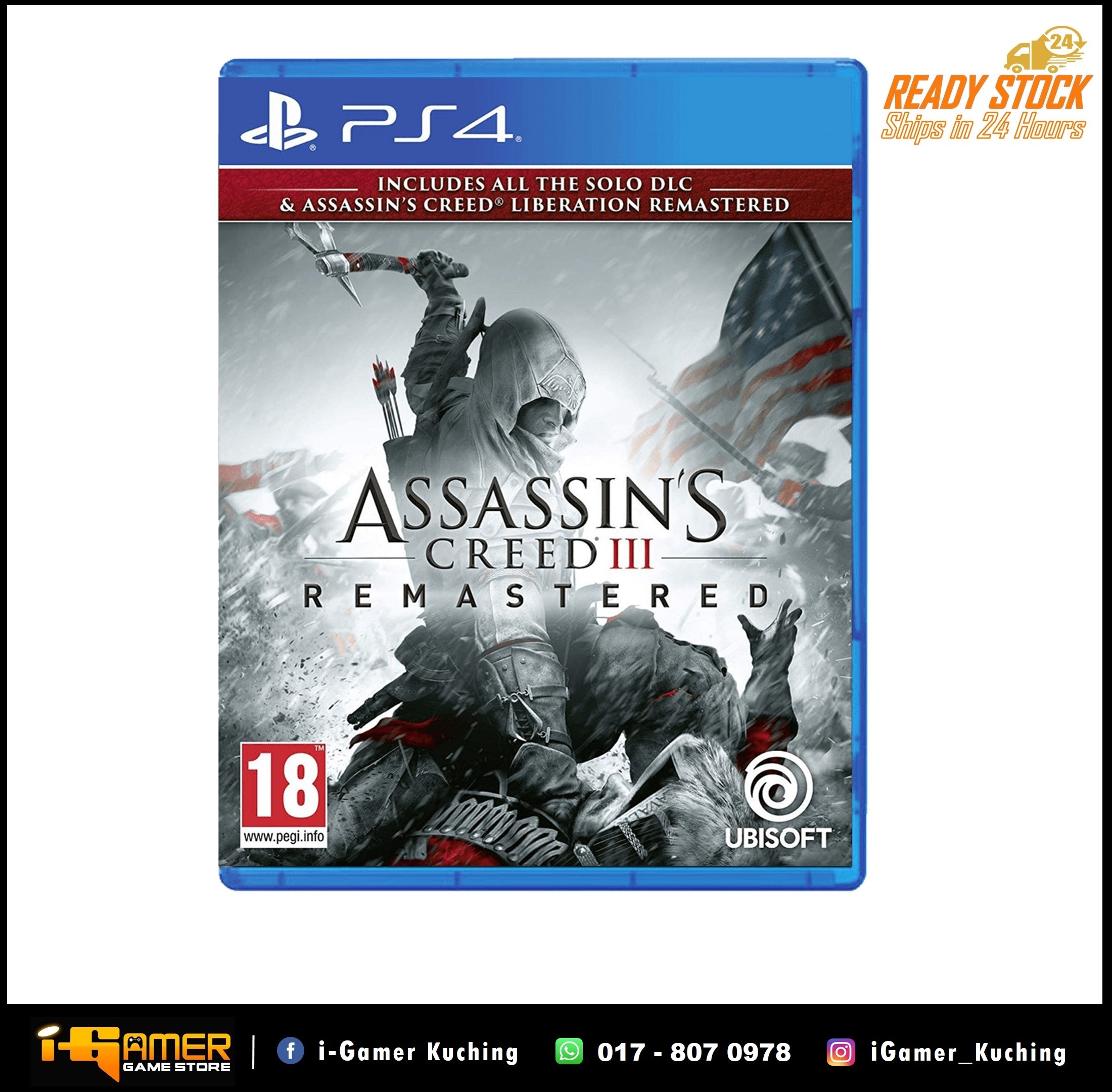 PS4 ASSASSINS CREED III REMASTERED (EUR R2/ENG) – i-Gamer Game Store