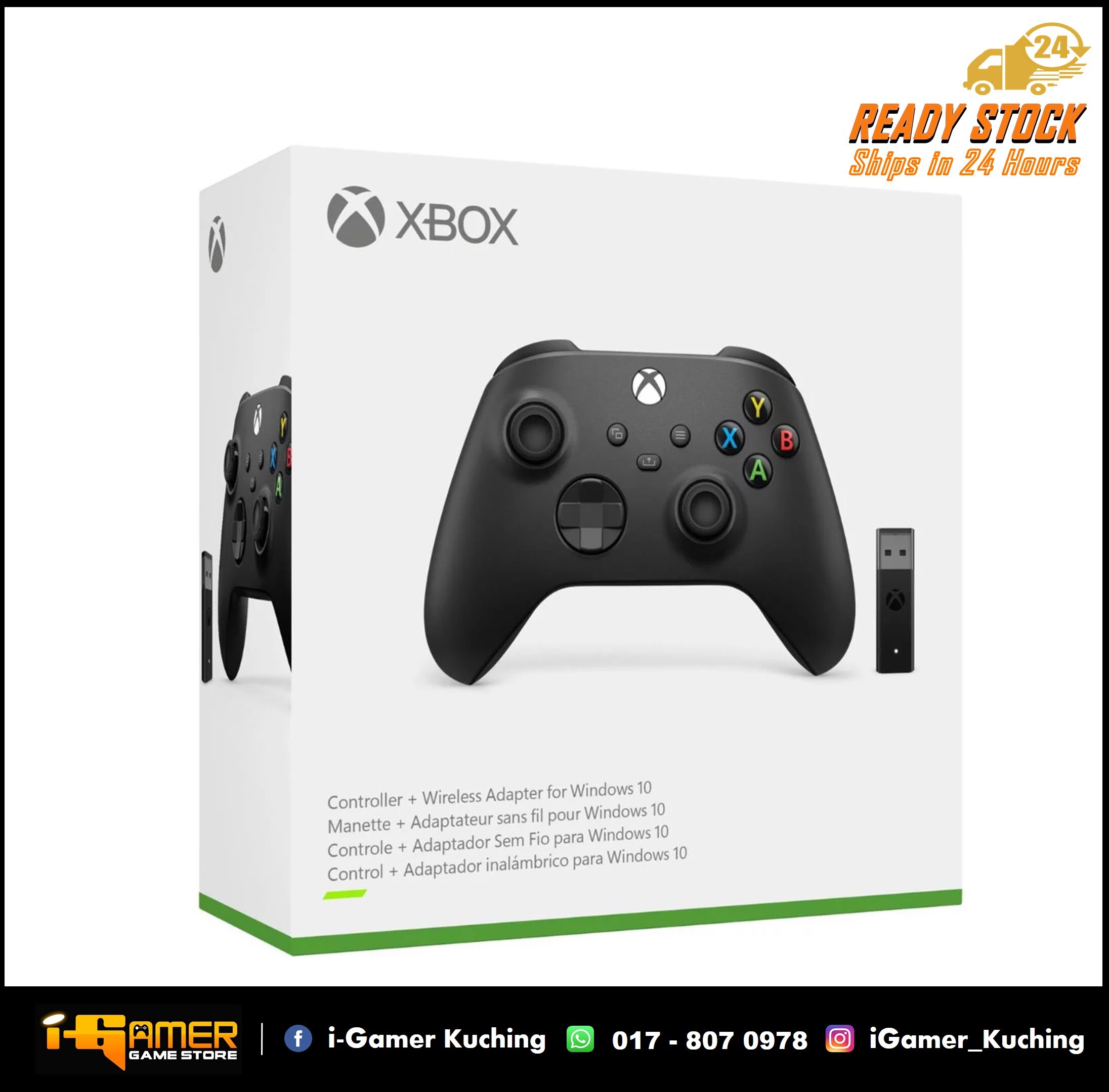 XBOX SERIES WIRELESS CONTROLLER WITH WIRELESS ADAPTOR (BLACK) – i-Gamer  Game Store