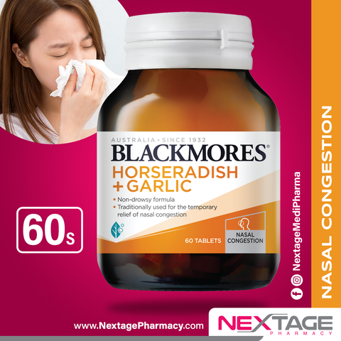 Blackmores Horseradish Garlic Bawang Putih - Nasal Congestion - Cold - Respiratory - Resdung - Nextage