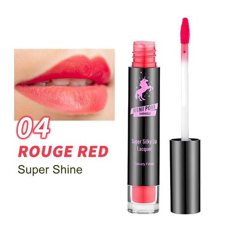 Miniso Mini Poni Super Silky Lip Lacquer Gloss(04 Rouge Red)m