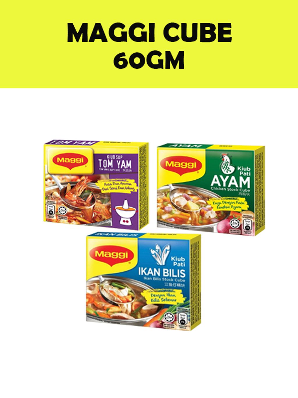 MAGGI Stock Cube / Kiub Pati MAGGI / MAGGI Flavoured Seasonings [60G