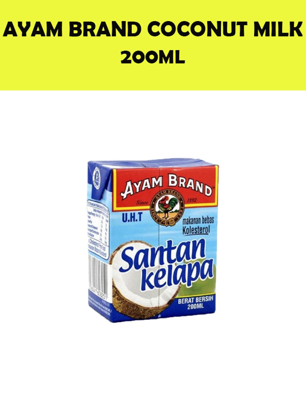 Ayam Brand Santan Kelapa Coconut Milk 200ml Wunilink Grocer