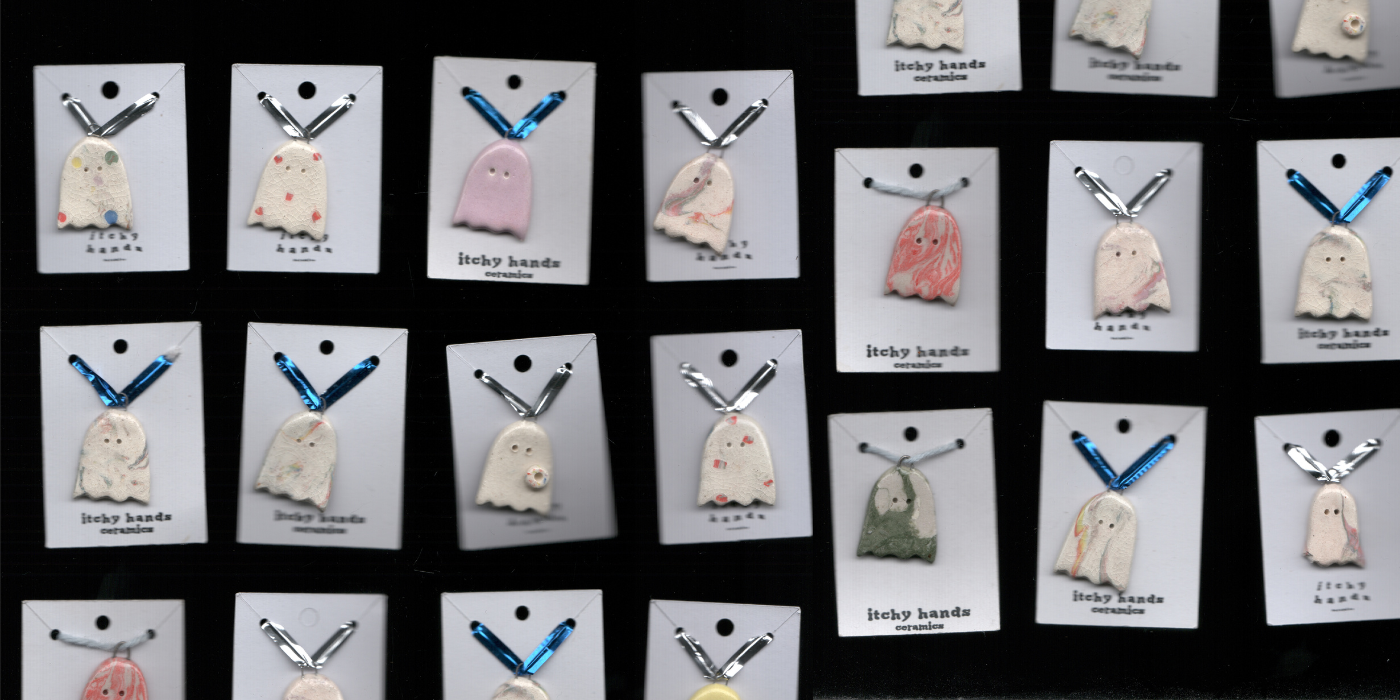 ItchyHands Ceramics | ghostie charms 