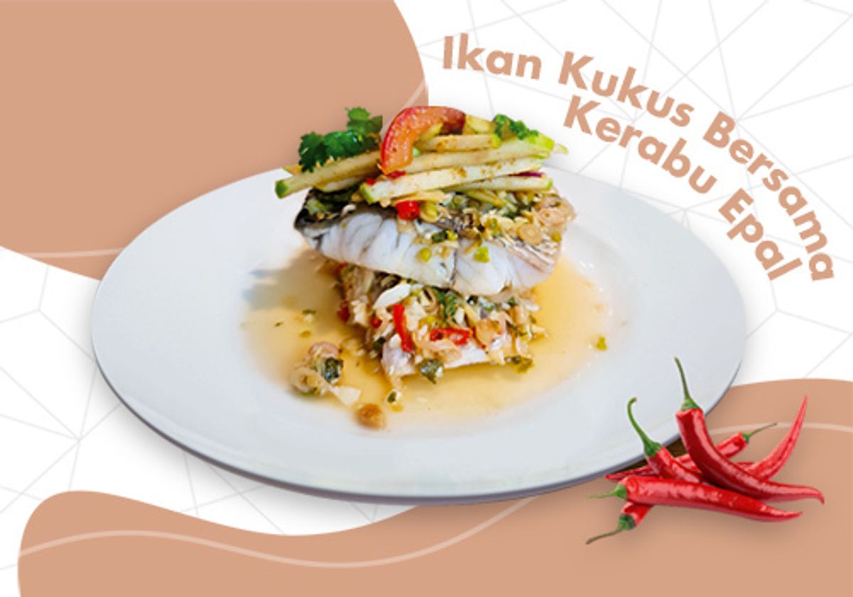 Resipi Ikan Kukus Bersama Kerabu Epal