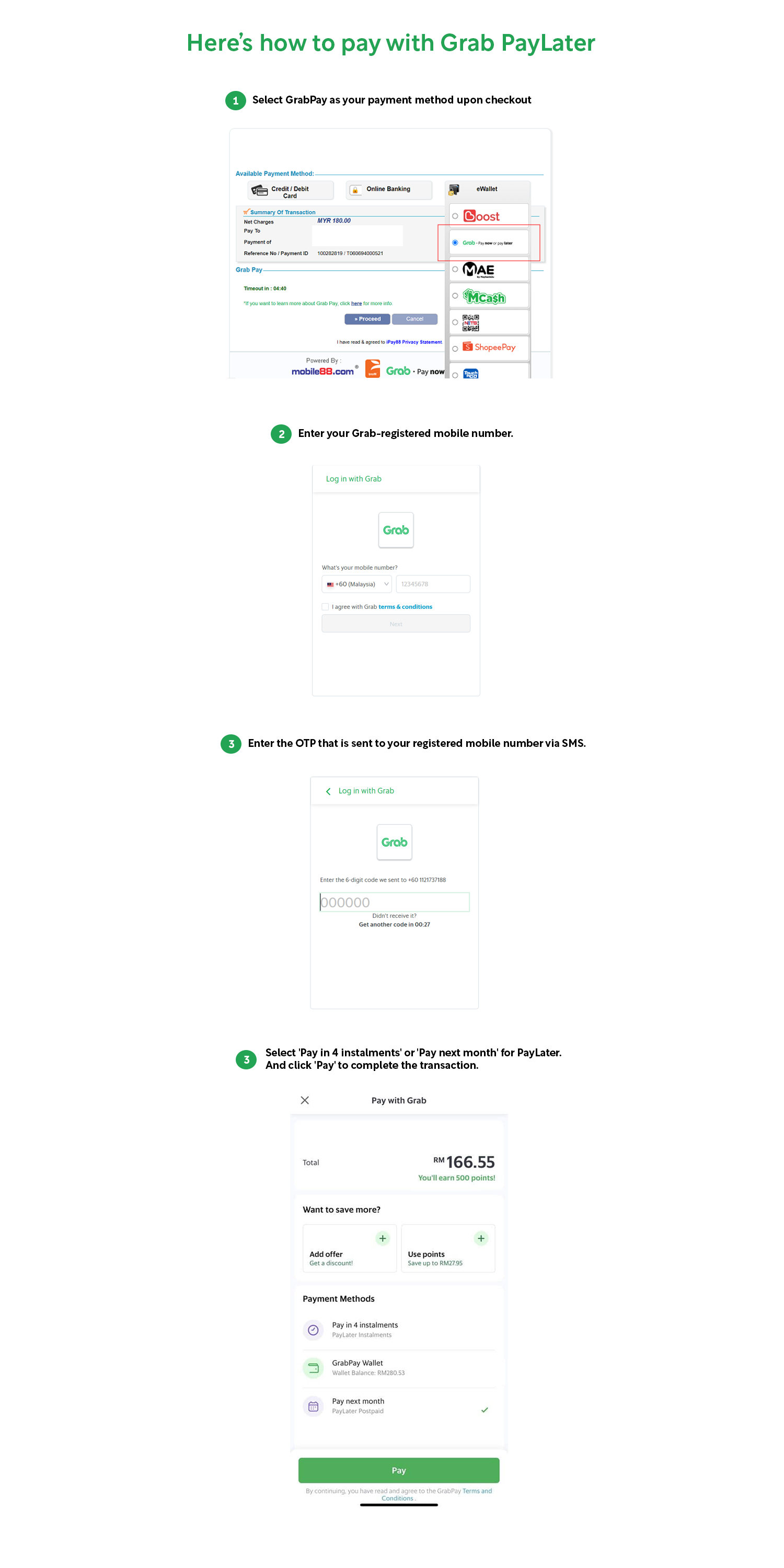 How to activate grab paylater