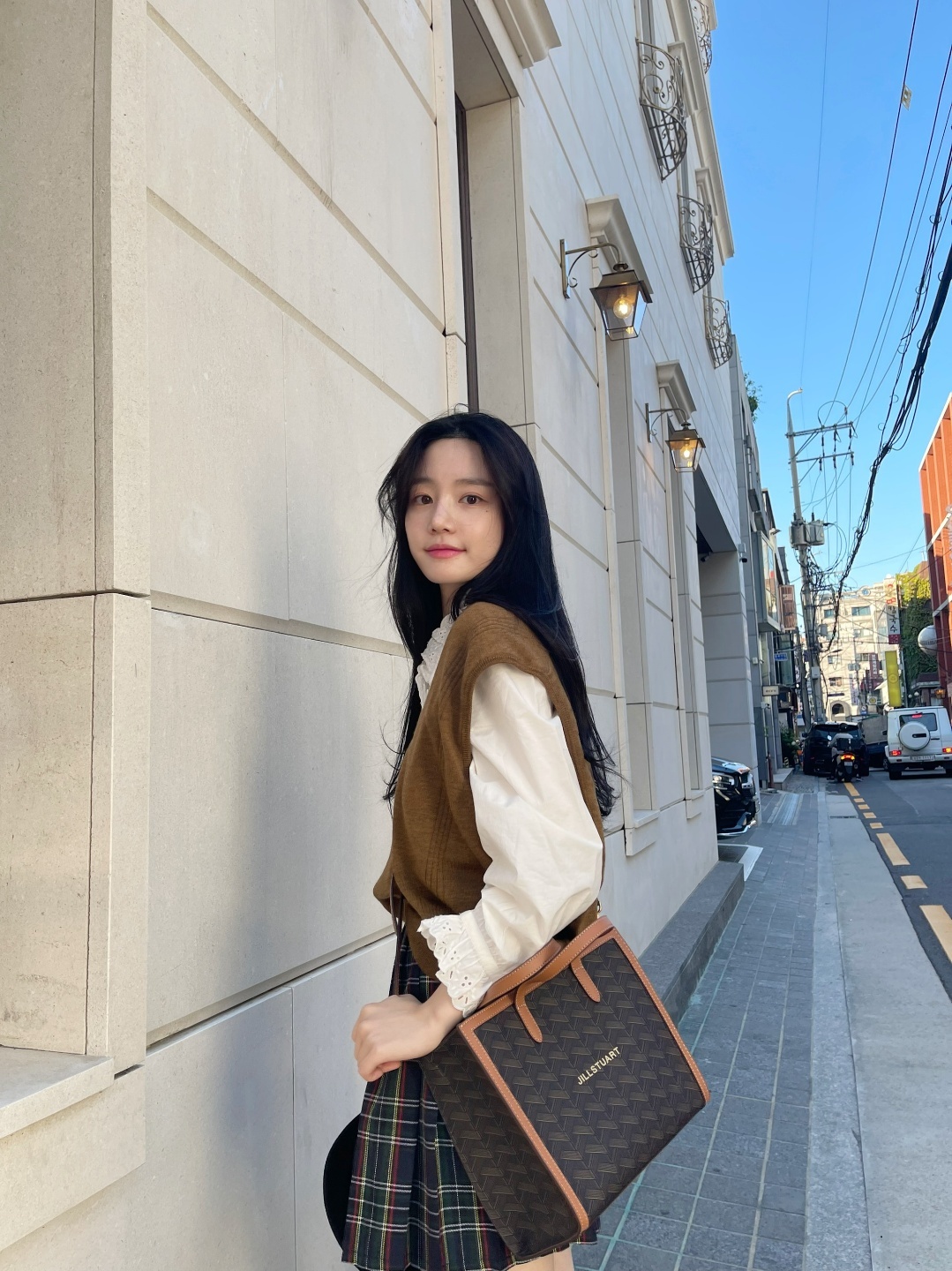 Jill Stuart Brown Pattern Leather Tote Bag Hyper Malaysia