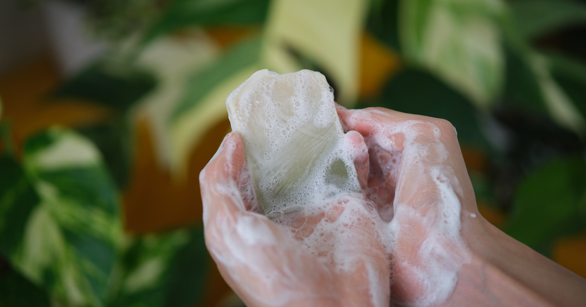 Aloe Vera Homemade Soap with bubbles