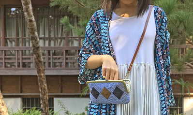 斜背長夾口金包 錢包 handmade gamaguchi purse clasp clutch kisslock bag 風后妃設計