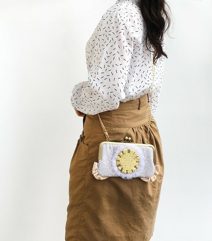 愛麗絲夢遊仙境 斜背長夾口金包  handmade gamaguchi purse clasp clutch kisslock bag 風后妃設計