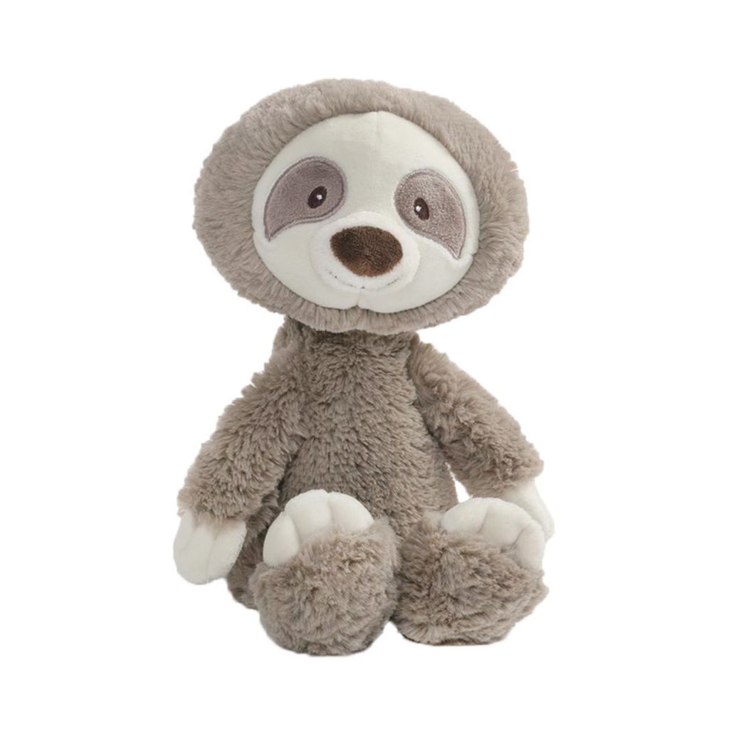 Baby Toothpick Sloth plush in gender-neutral soft taupe and cream colors  Soft, ultra-huggable plush built to famous GUND quality standards; embroidered eye details ensure safe use for all ages