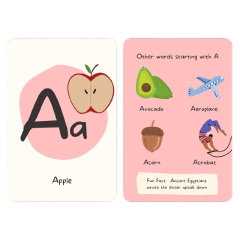 High quality Atlas Finders in-house exclusive designed ABC flashcards with 130 words to learn