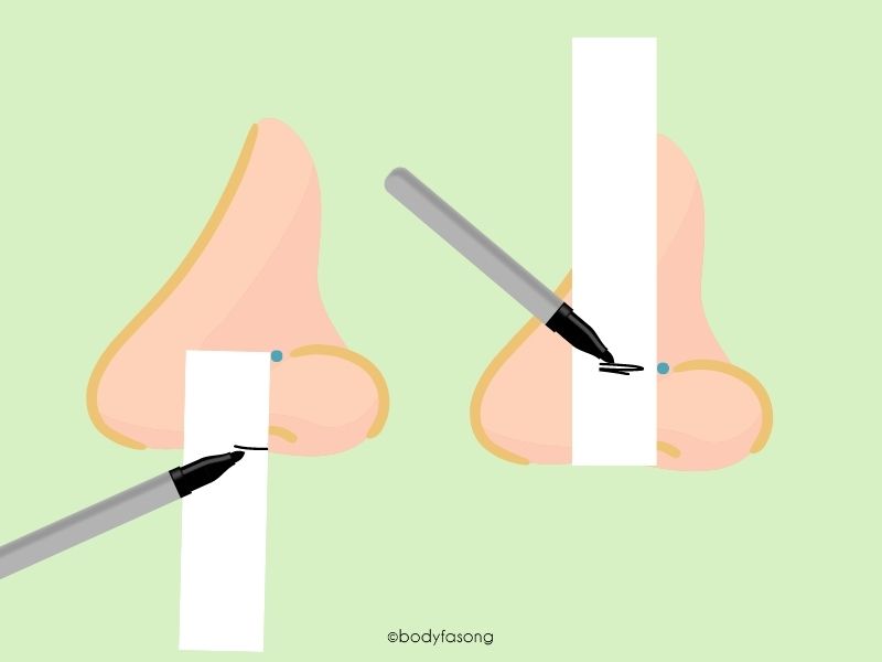 在紙上標記穿孔的位置