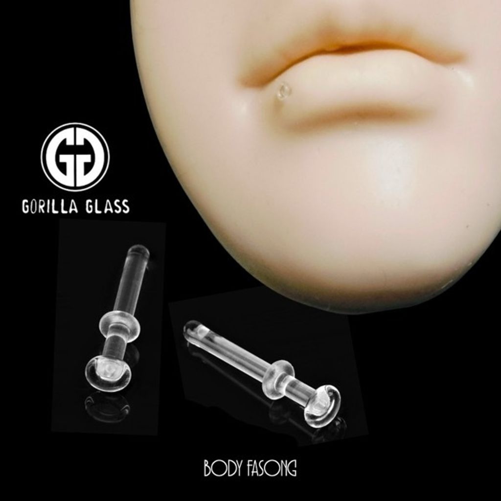16G玻璃耳針 唇釘