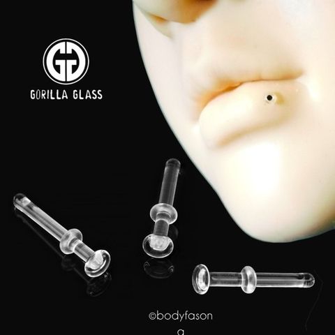16G玻璃耳針 唇釘