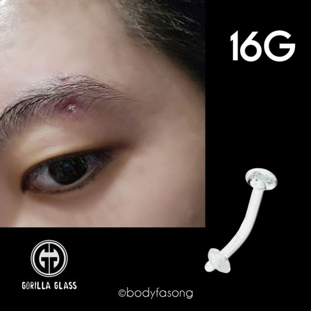 16G玻璃眉釘 耳針 唇釘