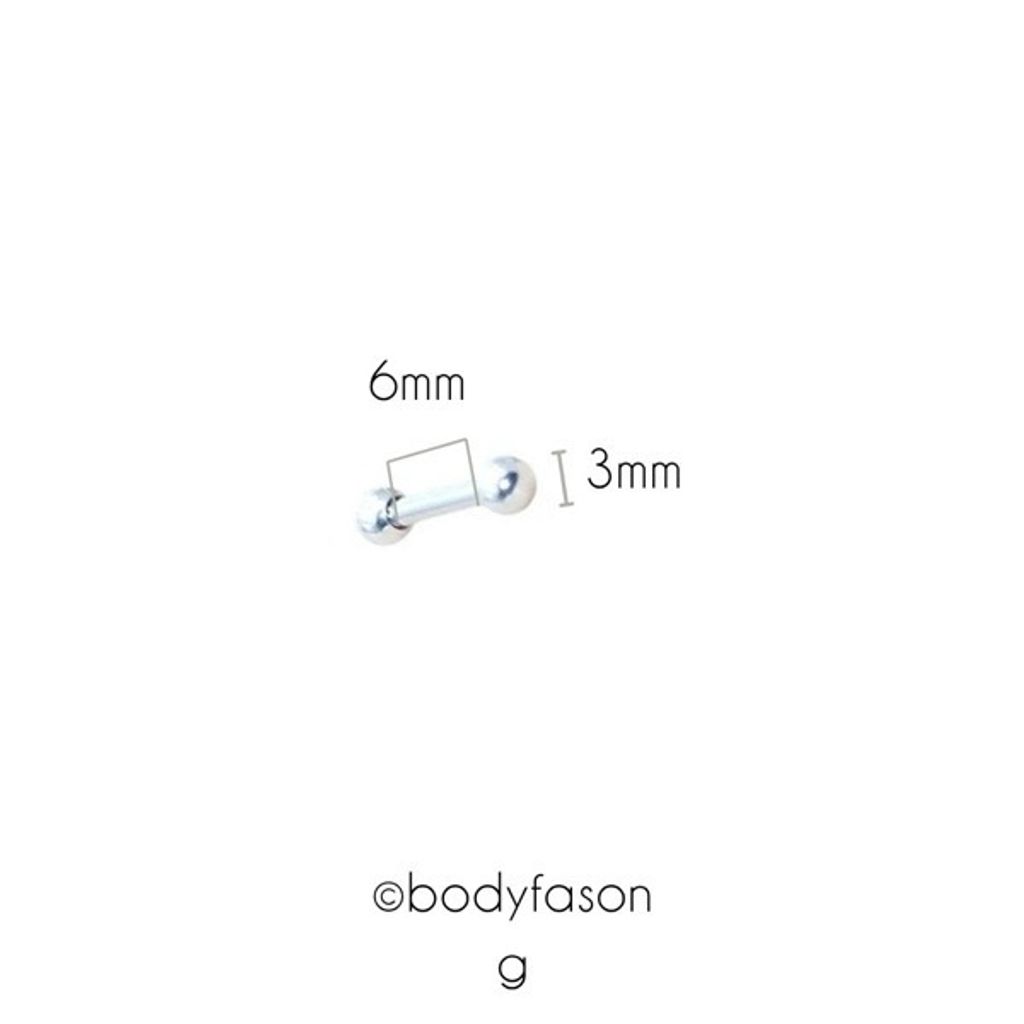 16G鋼珠款 養耳棒 眉釘 唇釘_長6mm鋼珠3mm