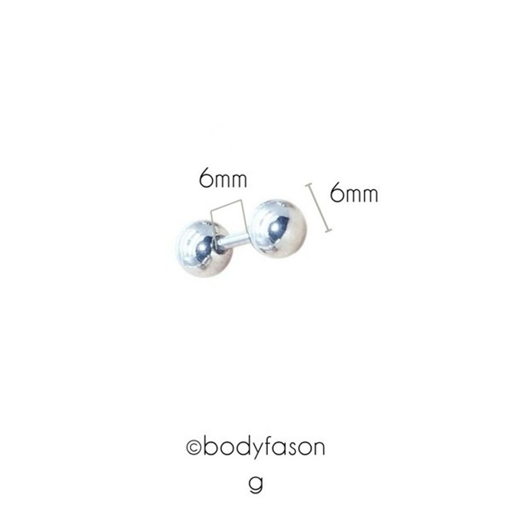 16G鋼珠款 養耳棒 眉釘 唇釘_長6mm鋼珠6mm