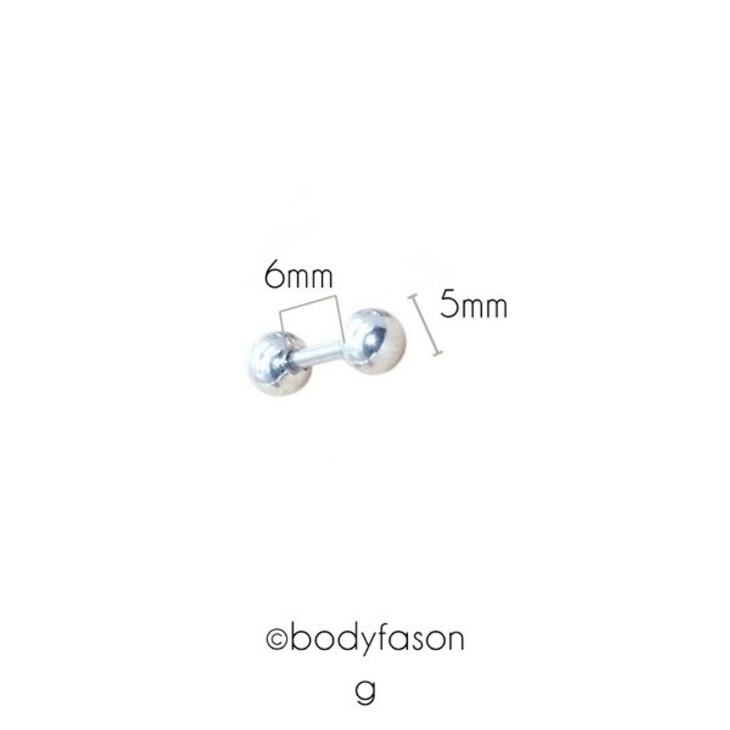 16G鋼珠款 養耳棒 眉釘 唇釘_長6mm鋼珠5mm