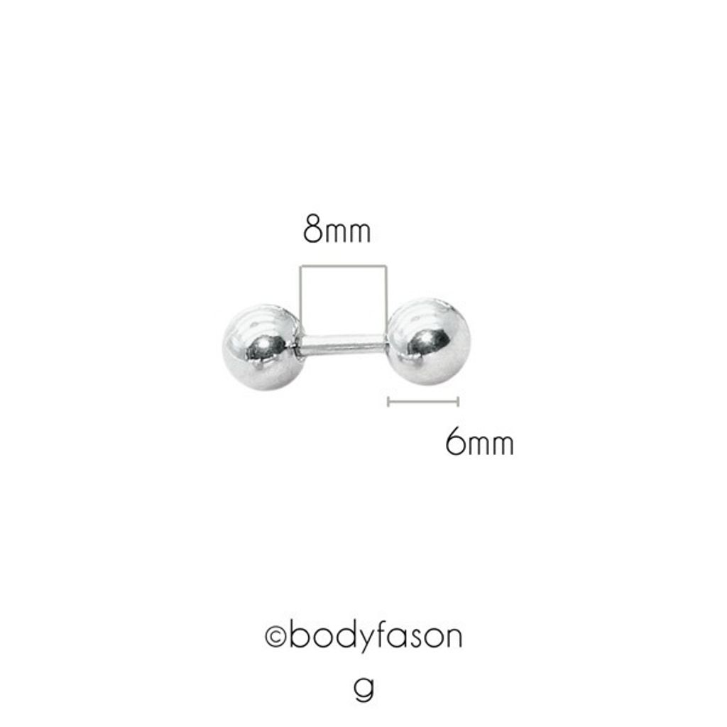 16G鋼珠款 養耳棒 眉釘 唇釘_長8mm鋼珠6mm