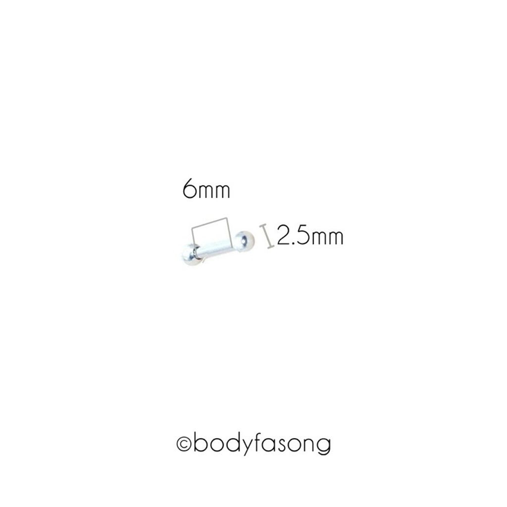 16G鋼珠款 養耳棒 眉釘 唇釘_長6mm鋼珠２.5mm