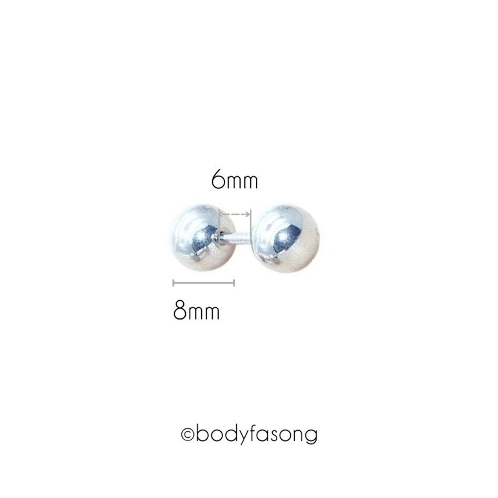 16G鋼珠款 養耳棒 眉釘 唇釘_長8mm鋼珠6mm