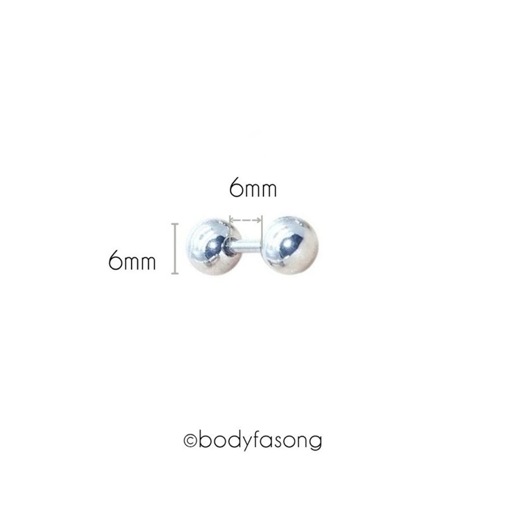 16G鋼珠款 養耳棒 眉釘 唇釘_長6mm鋼珠6mm