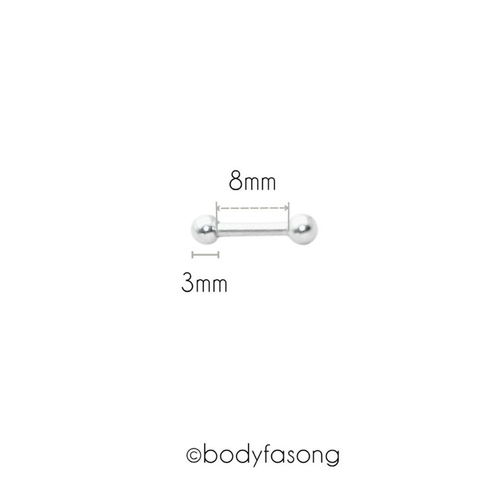 16G鋼珠款 養耳棒 眉釘 唇釘_長8mm鋼珠3mm