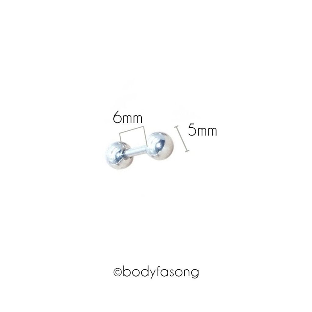 16G鋼珠款 養耳棒 眉釘 唇釘_長6mm鋼珠5mm