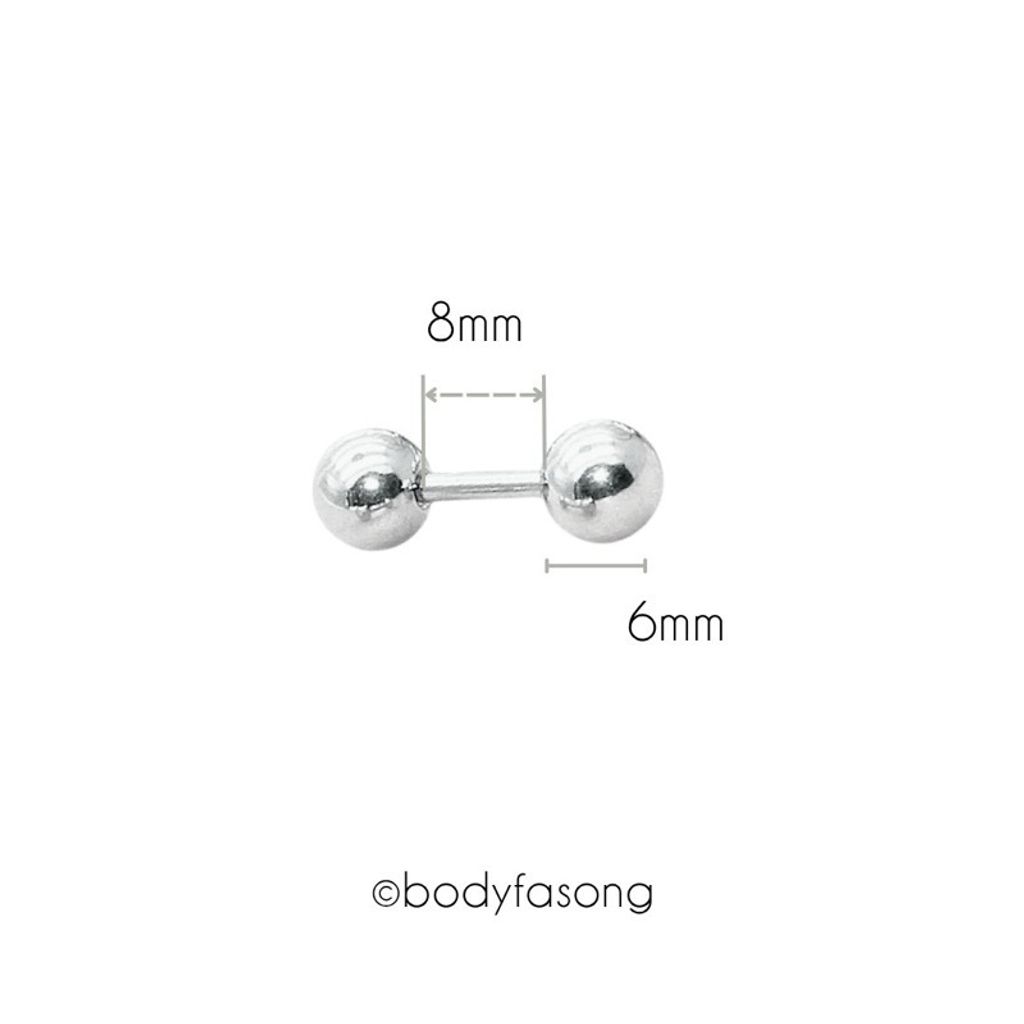 16G鋼珠款 養耳棒 眉釘 唇釘_長8mm鋼珠6mm