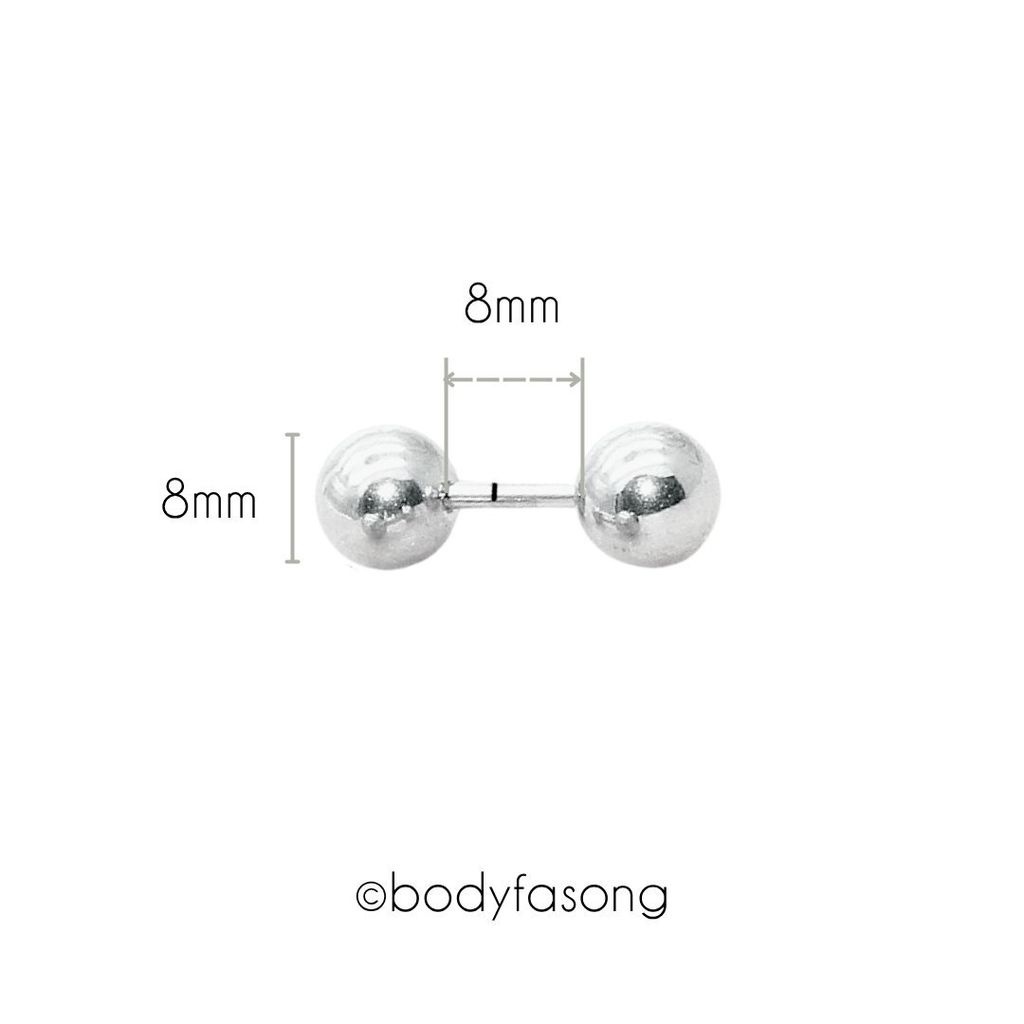 16G鋼珠款 養耳棒 眉釘 唇釘_長8mm鋼珠8mm