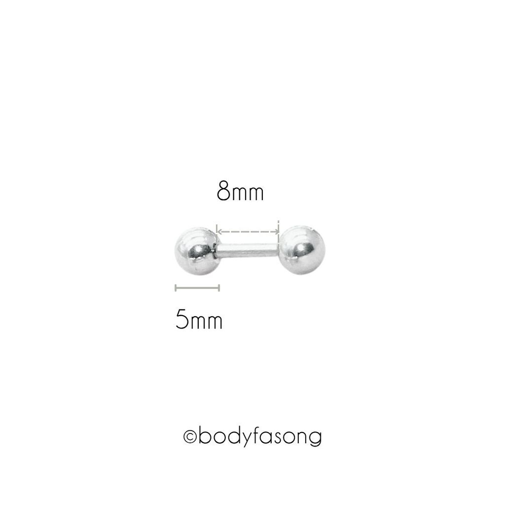 16G鋼珠款 養耳棒 眉釘 唇釘_長8mm鋼珠5mm