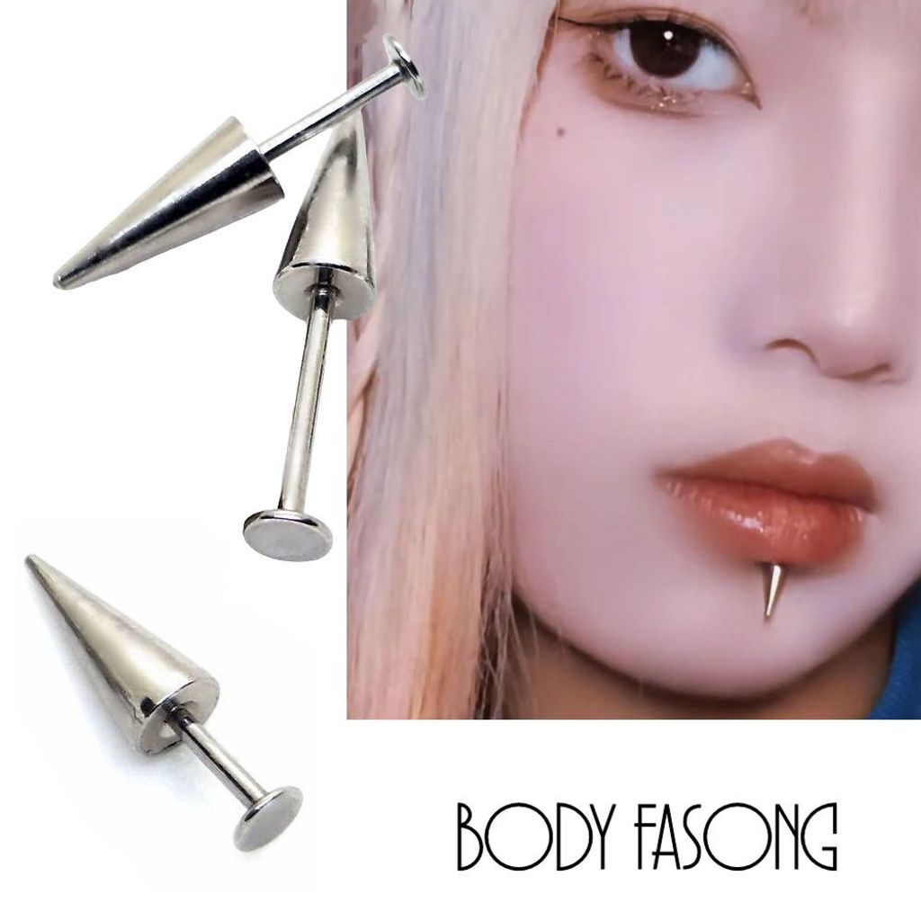 16G醫療鋼 Labret 長錐款 唇環 耳環