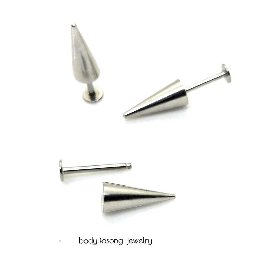16G醫療鋼 Labret 長錐款 唇環 耳環