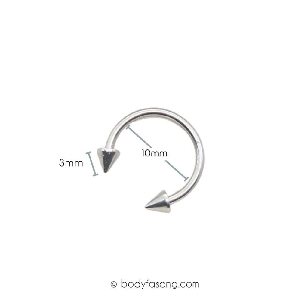 16G 醫療鋼馬蹄槓鈴 錐款 - 內徑10mm錐3mm