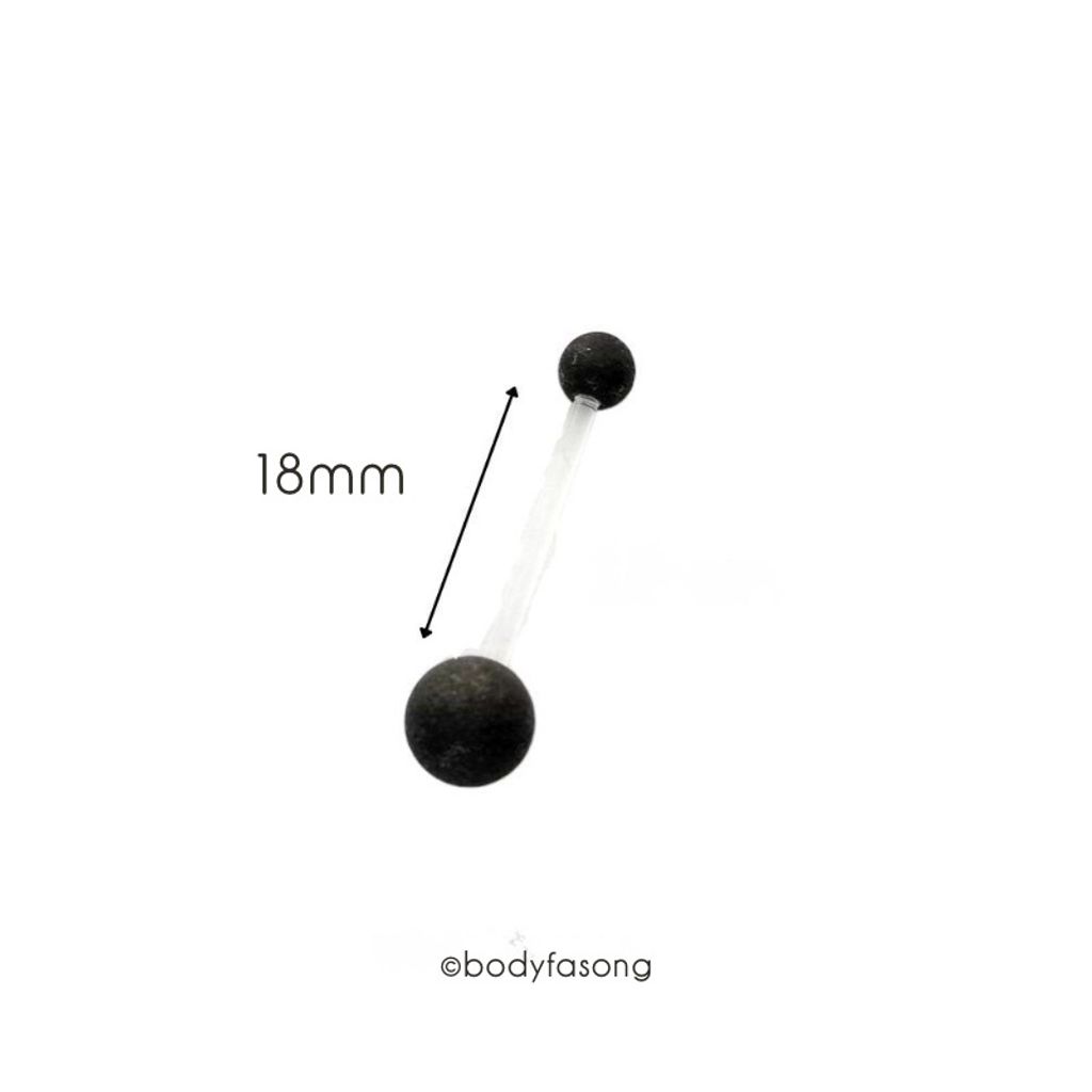 懷孕用肚臍環 啞光黑，長18mm