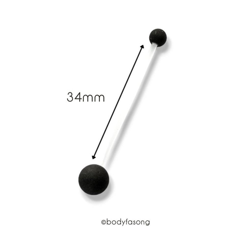 懷孕用肚臍環 啞光黑，長34mm