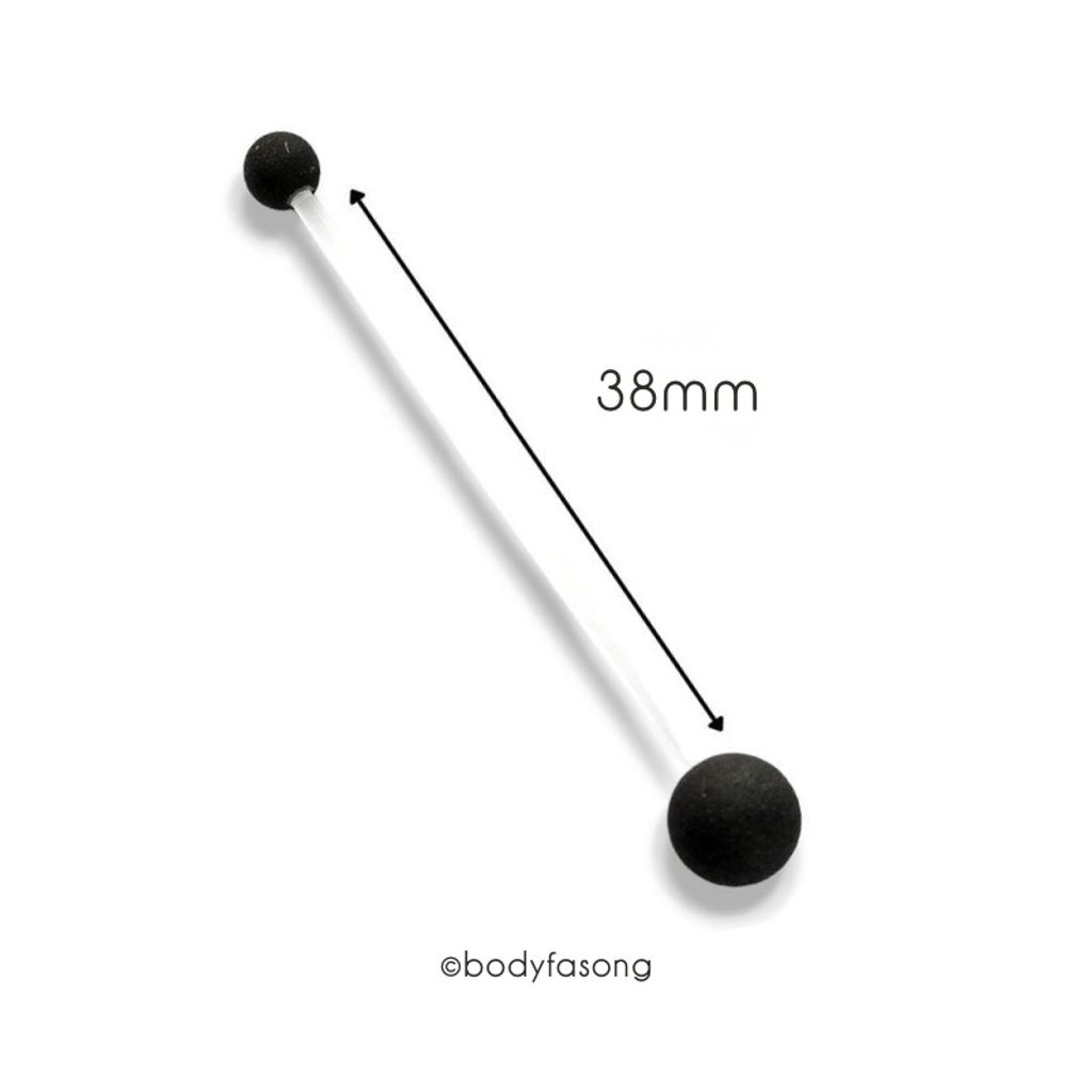懷孕用肚臍環 啞光黑，長38mm