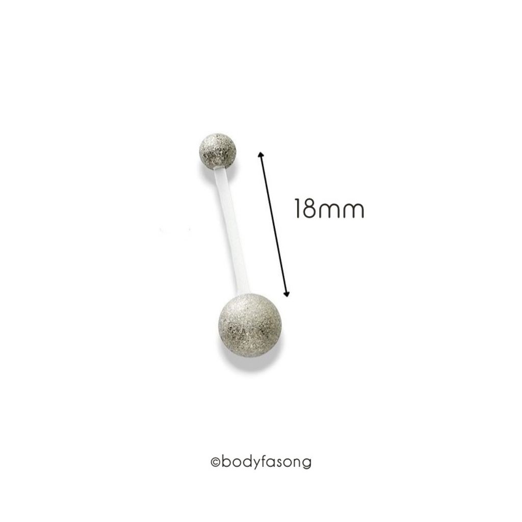 懷孕用肚臍環 啞光銀，長18mm