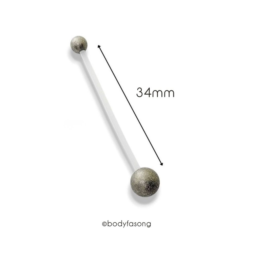 懷孕用肚臍環 啞光銀，長34mm