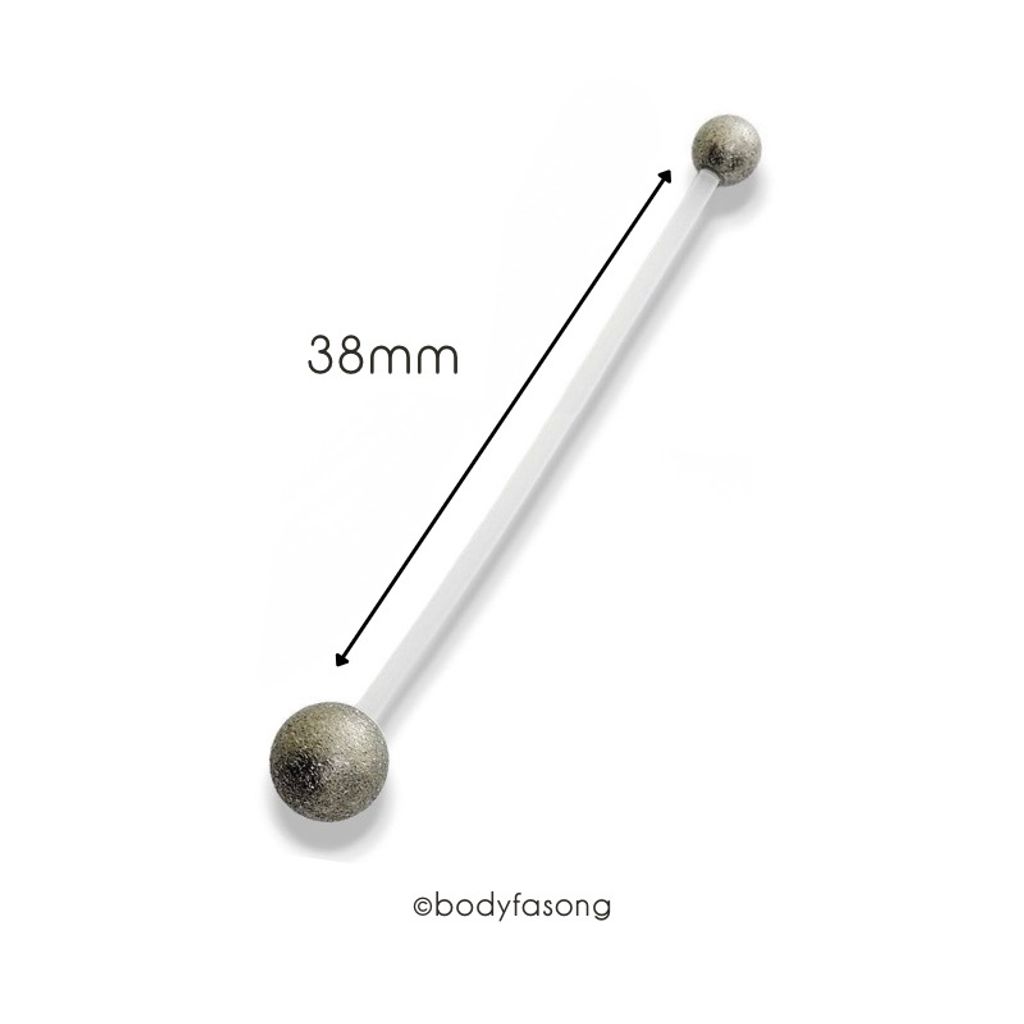 懷孕用肚臍環 啞光銀，長38mm