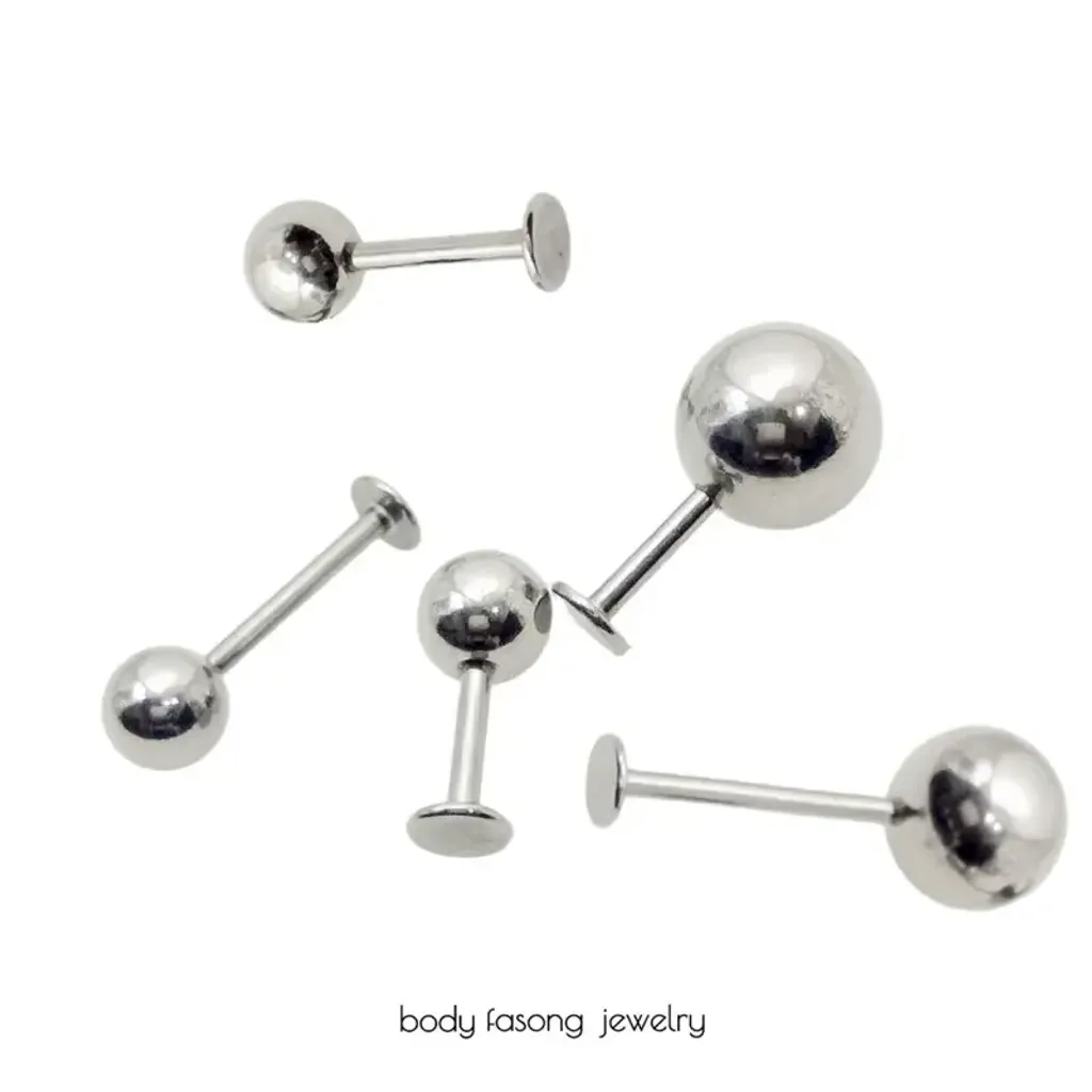 16G 醫療鋼 Labret，各尺寸展示
