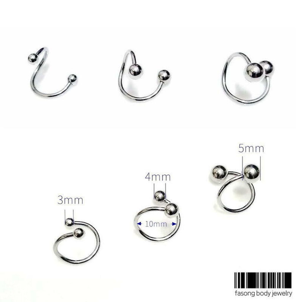 16G細針螺旋槓鈴 尺寸