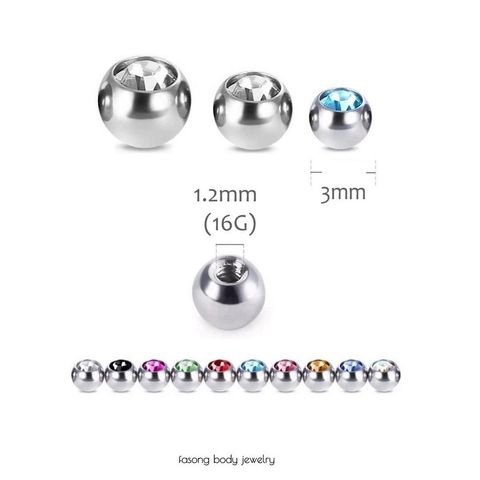 穿環配件 16G鑽面鋼珠