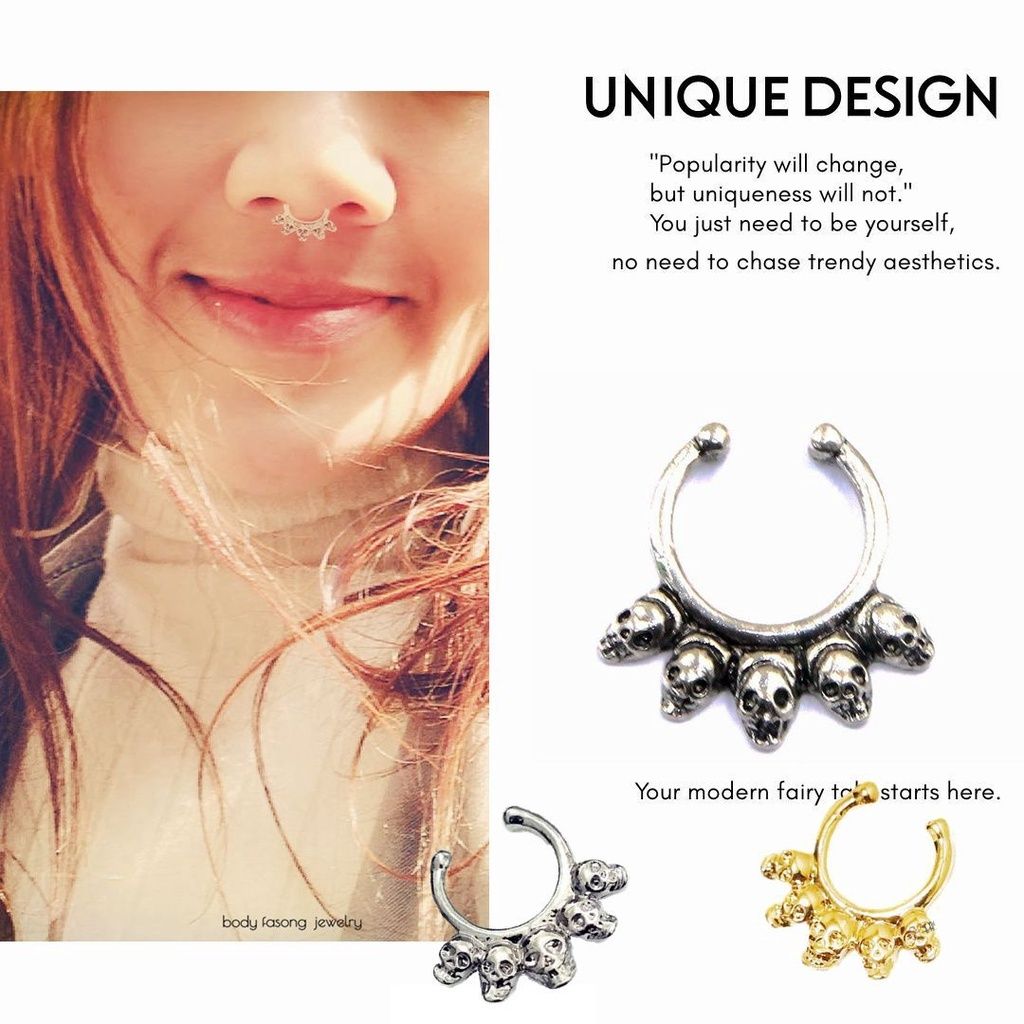 Skull-假鼻環 鼻中環