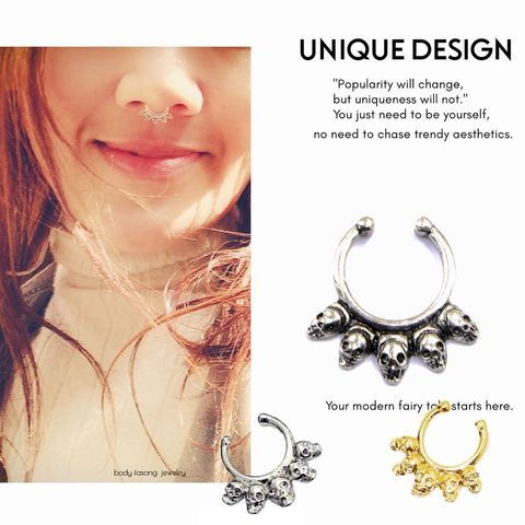 Skull-假鼻環 鼻中環