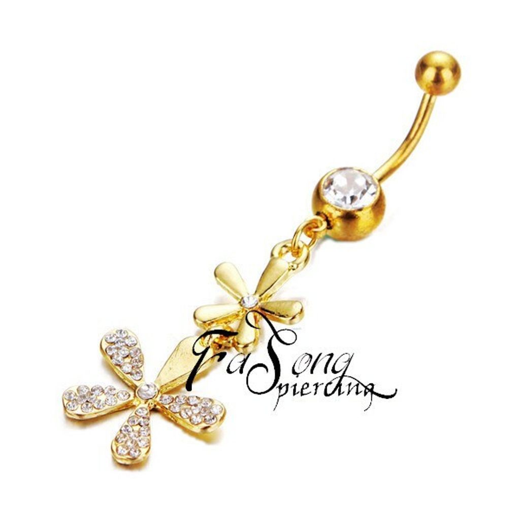 肚臍環 金系臻花