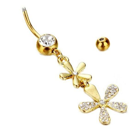 肚臍環 金系臻花